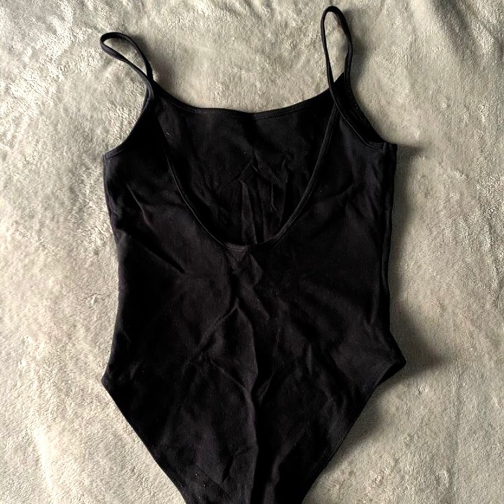 Black Scoop Back Bodysuit